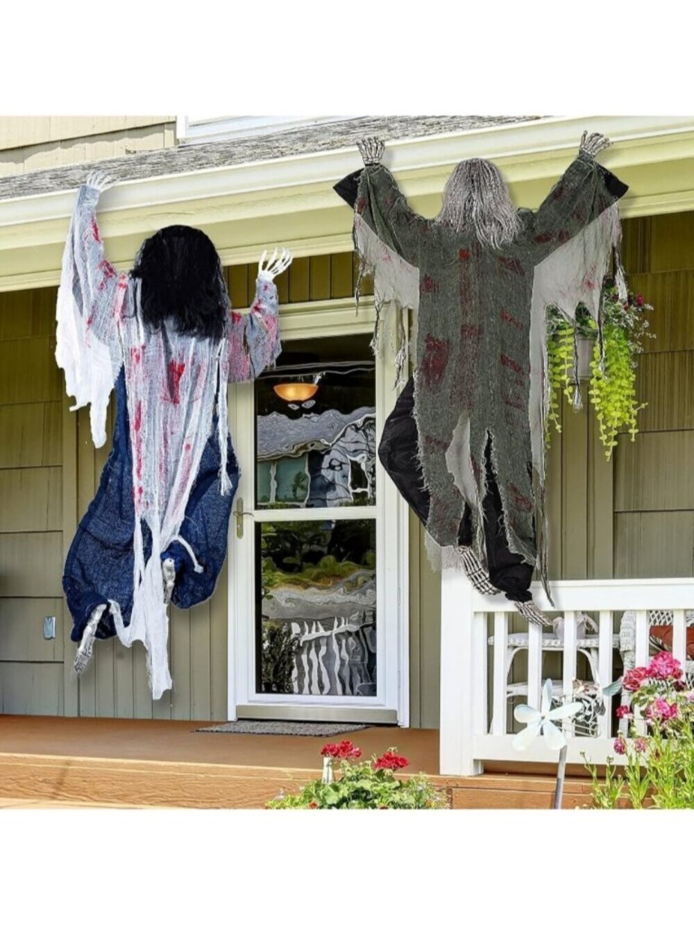 47" Halloween Red Climbing Zombies Wall Decoration Climbing Dead Zombie Haunted